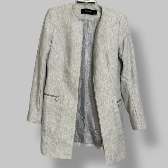Zara Ladies Grey 3/4 Coat - Picture 3 of 8